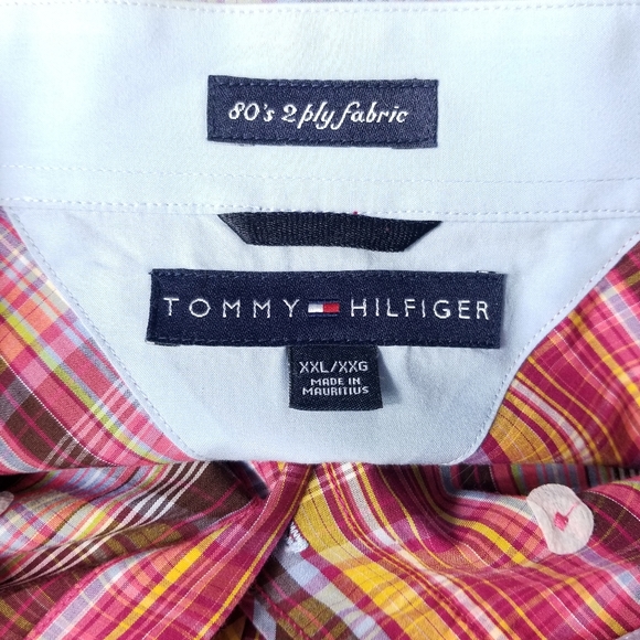 TOMMY HILFIGER Men's shirts button Down  long sleeve collared sz XXL - Picture 3 of 8